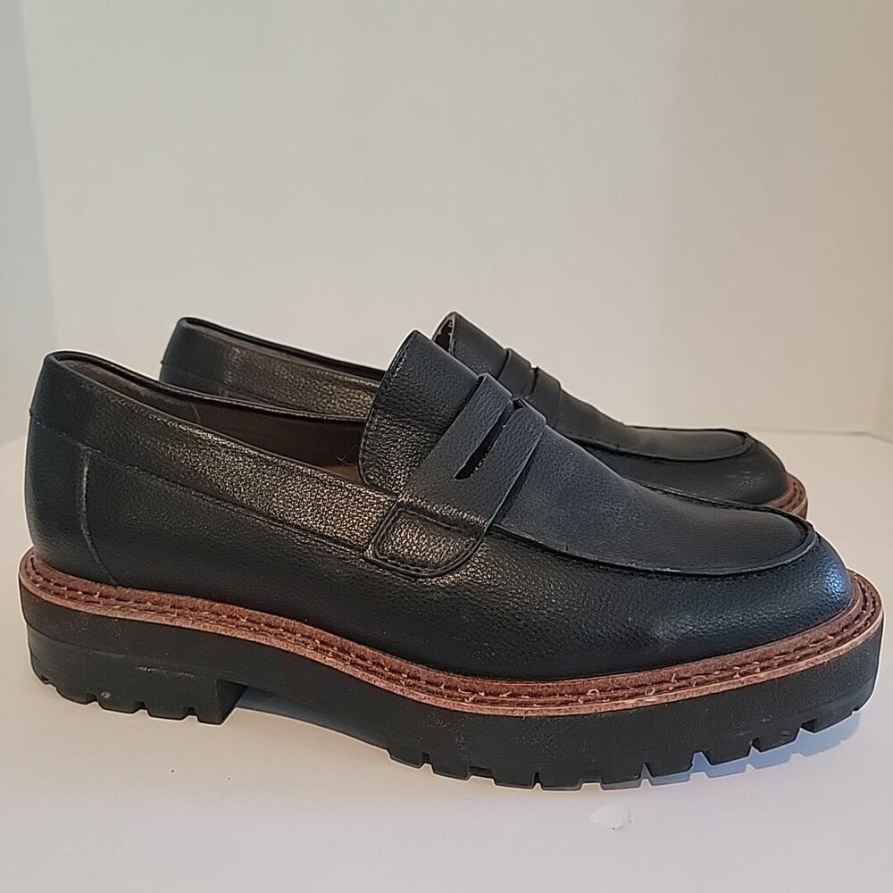 Black Loafer Yellow Box Sherry Women's Slip On 11 chunky education preppy